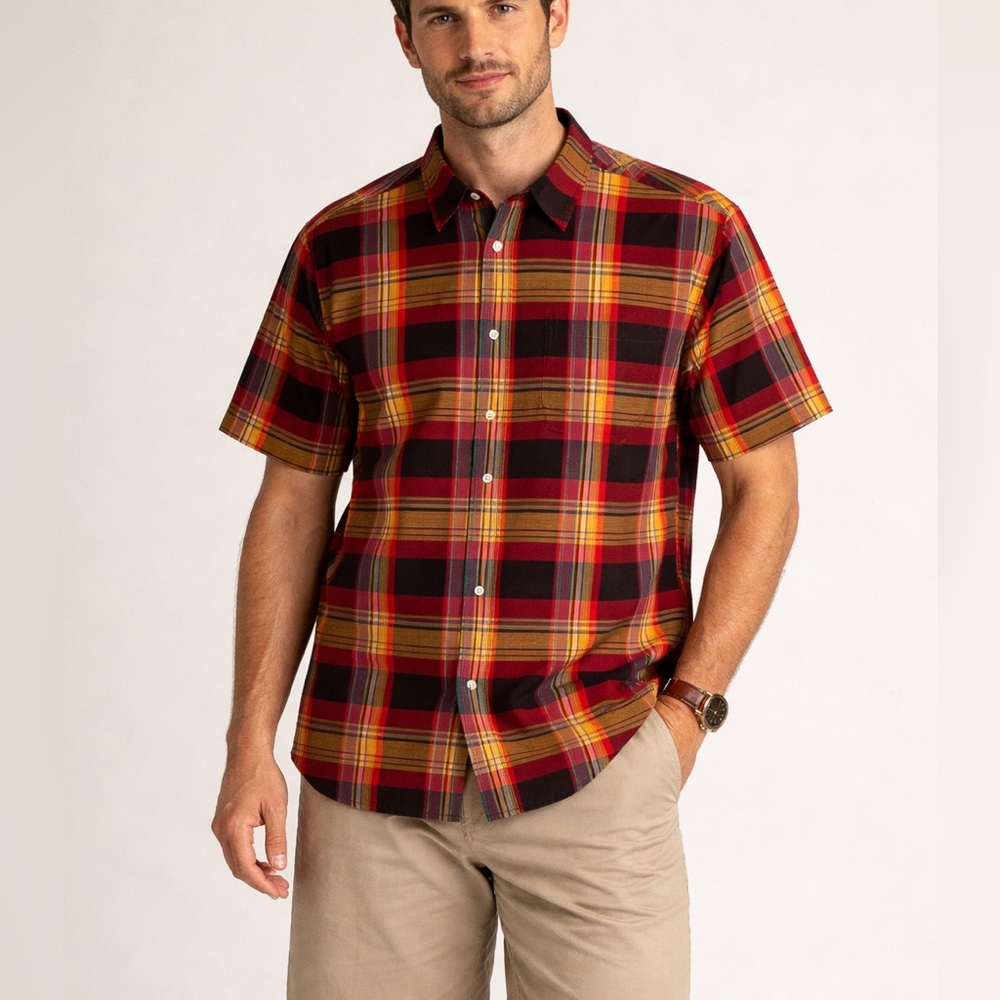 Patagonia Mens Plaid Short Sleeve Button-Up Shirt Sz XL Outdoor Gorpcore Hiking